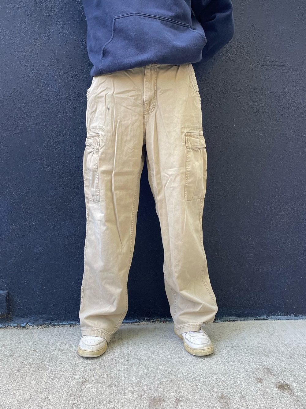 Baggy brown wide leg Chaps cargo skater pants size 34x32